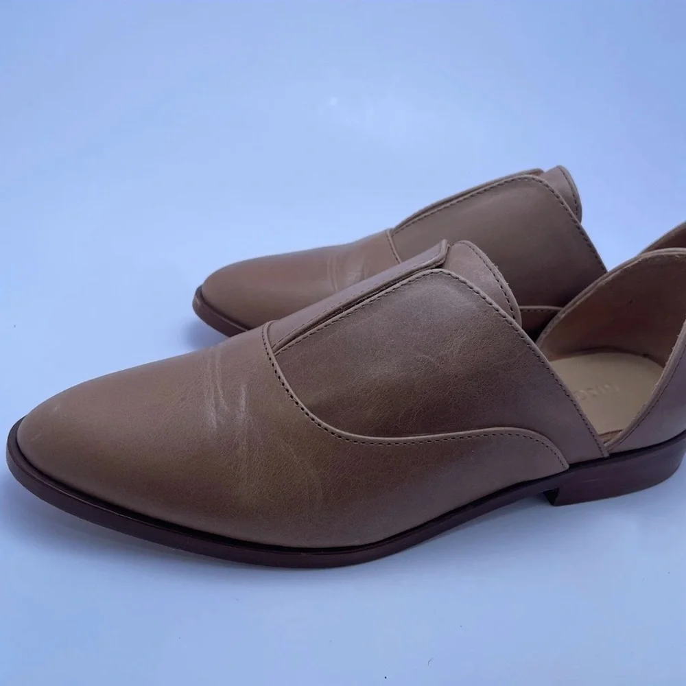 Nisolo Emma d'Orsay Oxford Flats Almond Leather Women’s Size 8.5‎